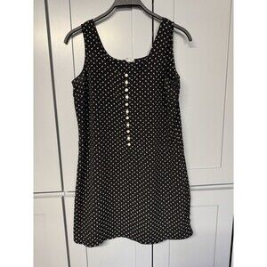 Vtg Old Navy Y2K Dress Sz 12‎ Black Slip Mini Sleeveless Grunge Milkmaid Bust